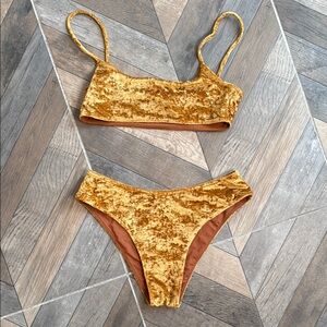 Stone Fox Swim Velvet Bikini in Golden Brown